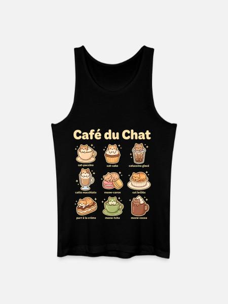 Café du Chat Cat Delight - Débardeur bio Homme - noir