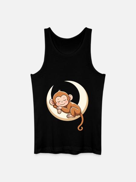 Sleeping monkey on moon pillow - Men’s Organic Tank Top - black