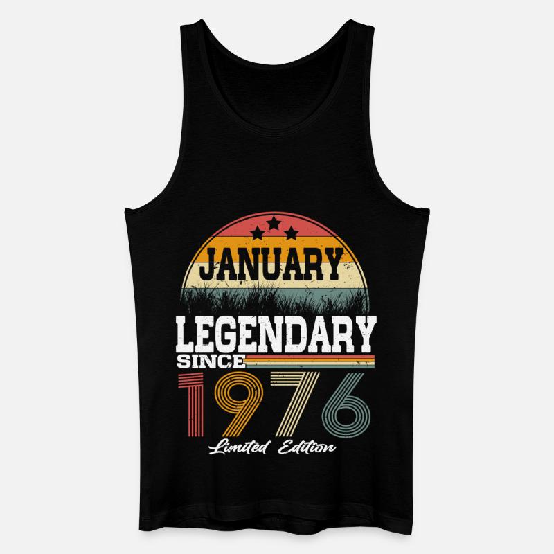 Legenden-wurden-im-Januar-1976-geboren - Männer Bio Tank Top - Schwarz