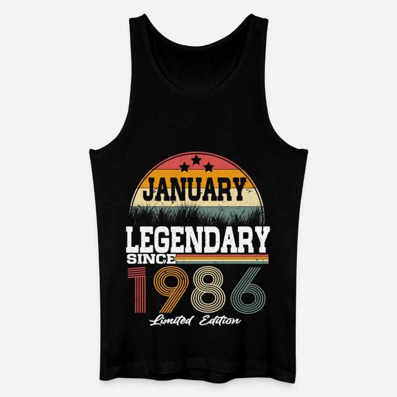 Legenden-wurden-im-Januar-1986-geboren - Männer Bio Tank Top - Schwarz