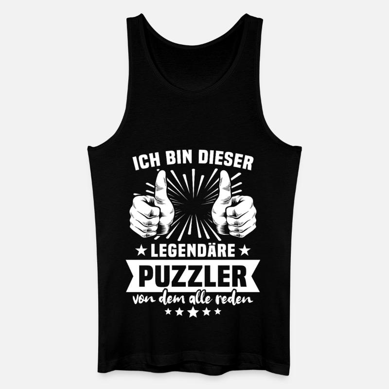 Puzzler Legende - Männer Bio Tank Top - Schwarz