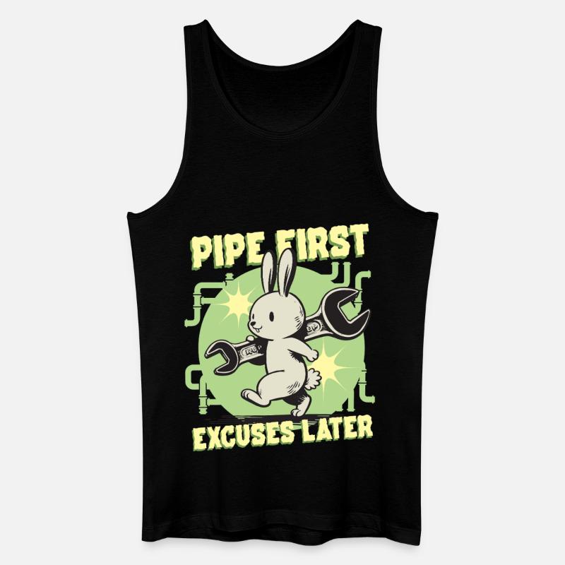 Rohrleger Rohrleitungsbauer Pipe First - Männer Bio Tank Top - Schwarz