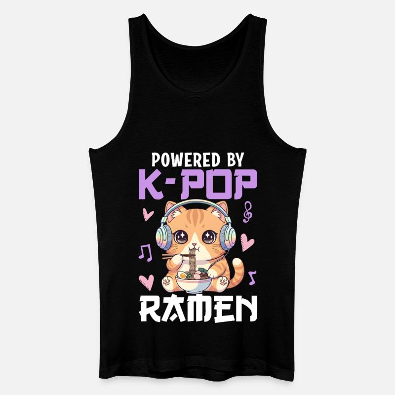 Propulsé par des ramen K-Pop - Débardeur bio Homme - noir