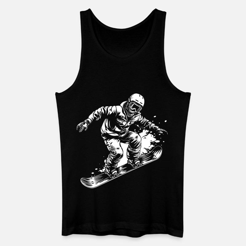 Snowboarder Zeichnung - Männer Bio Tank Top - Schwarz