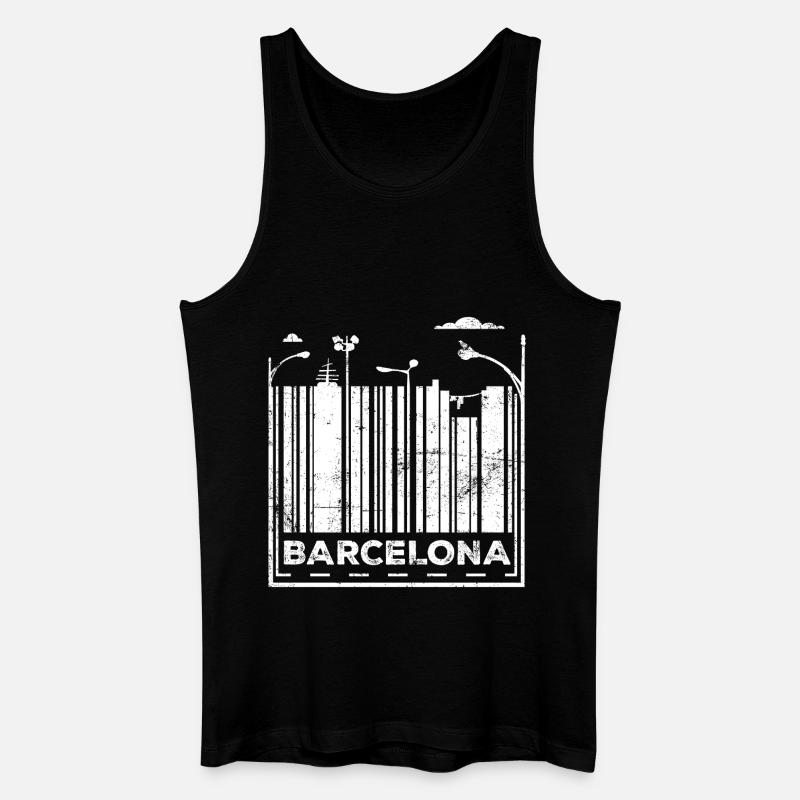 Barcelona City - Männer Bio Tank Top - Schwarz