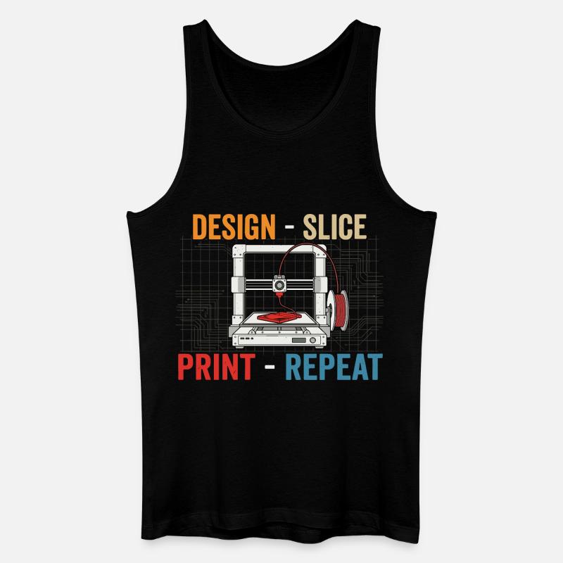 3D-Druck Evolution – Design Slice Print Repeat - Männer Bio Tank Top - Schwarz