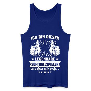 Légende du joueur de softball - Débardeur bio Homme - bleu roi - Devant