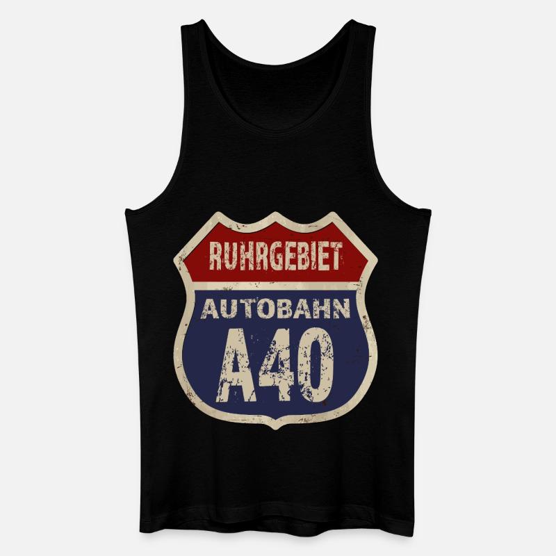 A40 - Ruhrgebiet - Männer Bio Tank Top - Schwarz