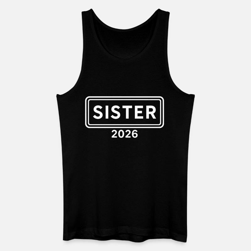 SISTER 2026 Große Schwester Ankündigung - Männer Bio Tank Top - Schwarz