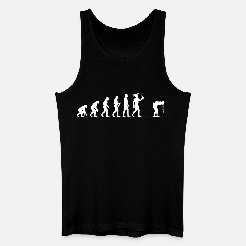 Karneval Evolution – Vom Affen zum Narren - Männer Bio Tank Top - Schwarz