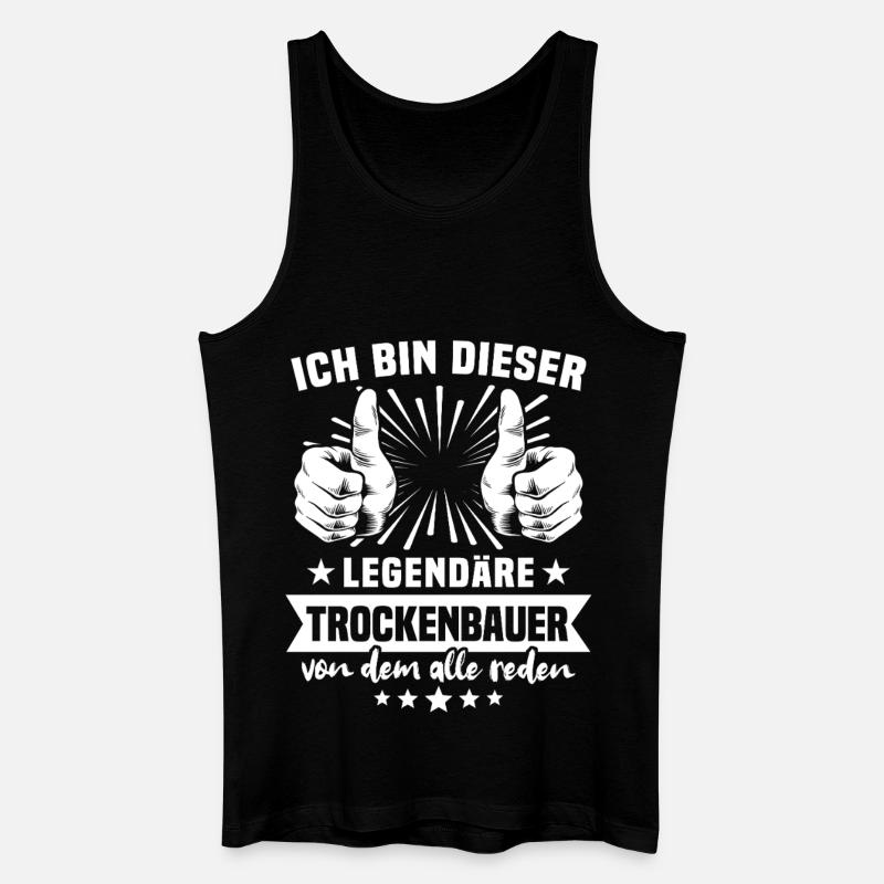 Trockenbauer Legende - Männer Bio Tank Top - Schwarz