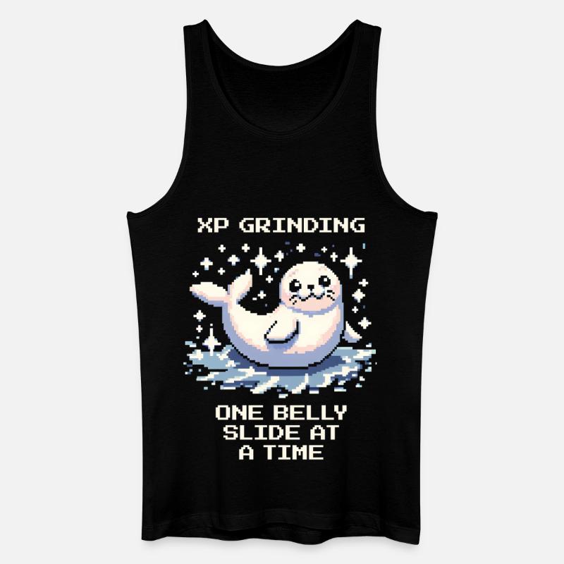 XP-Grind | Seehund Bauchslide - Männer Bio Tank Top - Schwarz