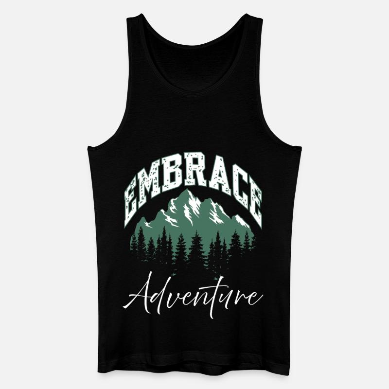 Embrace Adventure Mountain Logo - Men’s Organic Tank Top - black