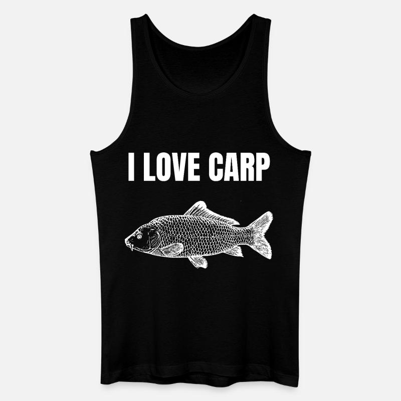 Ich liebe Karpfen-Silhouette - Männer Bio Tank Top - Schwarz