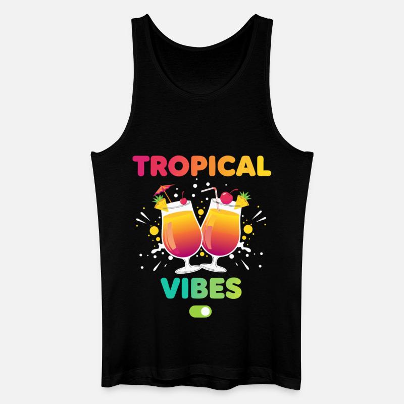 Tropical Vibes Urlaubsmodus - Männer Bio Tank Top - Schwarz