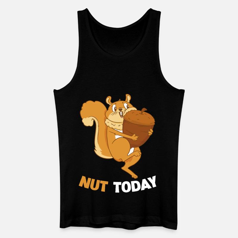 NUT TODAY Eichhörnchen Eichel - Männer Bio Tank Top - Schwarz