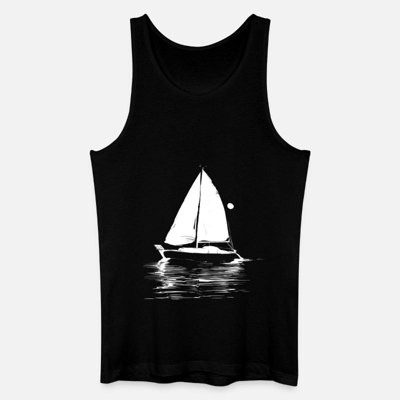 Segelboot Grafik - Männer Bio Tank Top - Schwarz