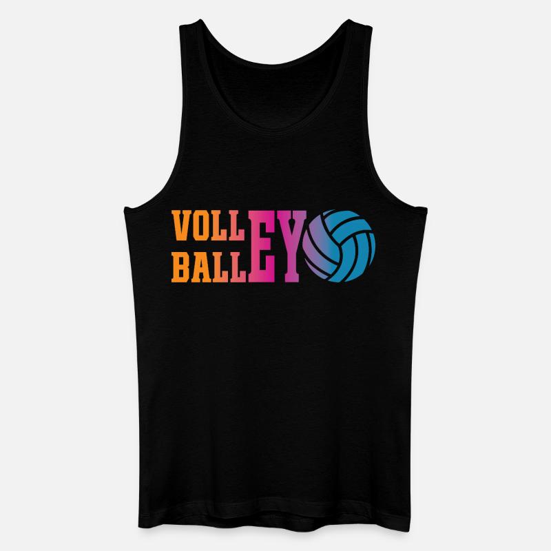 Buntes Volleyball - Männer Bio Tank Top - Schwarz
