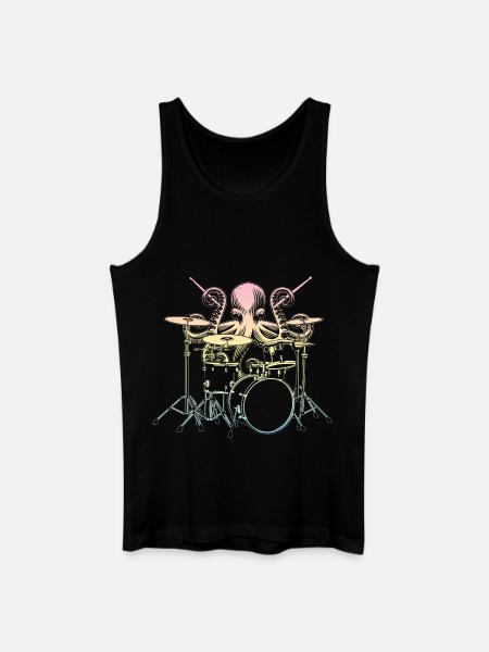 Drums Drummer Squid - Men’s Organic Tank Top - black