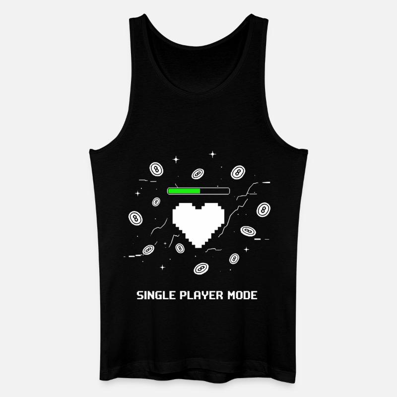 Single Player Mode Gamer Herz - Männer Bio Tank Top - Schwarz