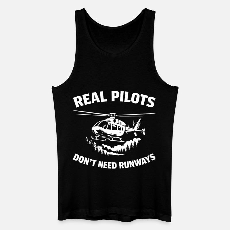 Hubschrauberpilot Helikopterpilot - Männer Bio Tank Top - Schwarz