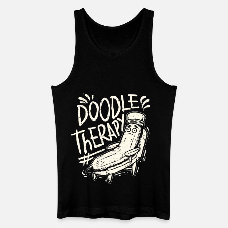 Doodle Kritzeln Zeichnung - Männer Bio Tank Top - Schwarz