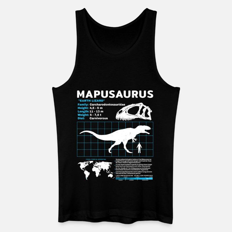 Mapusaurus Fact Sheet - Men’s Organic Tank Top - black