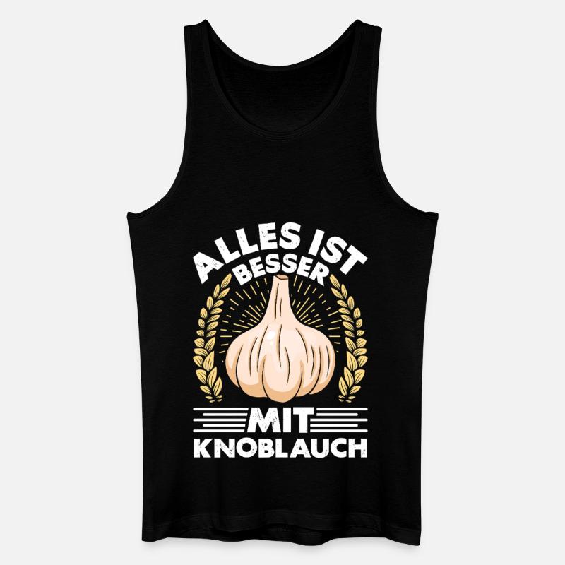 EVERYTHING IS BETTER WITH GARLIC - Men’s Organic Tank Top - black