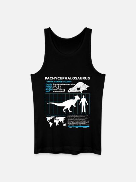 Pachycephalosaurus Fact Sheet - Männer Bio Tank Top - Schwarz