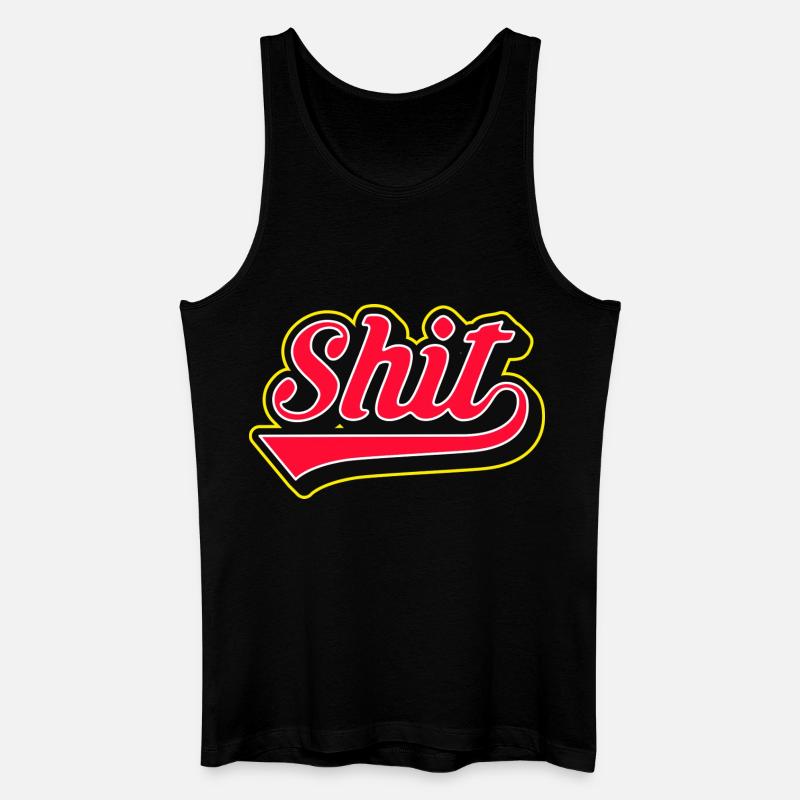 Shit Word Script Logo - Men’s Organic Tank Top - black