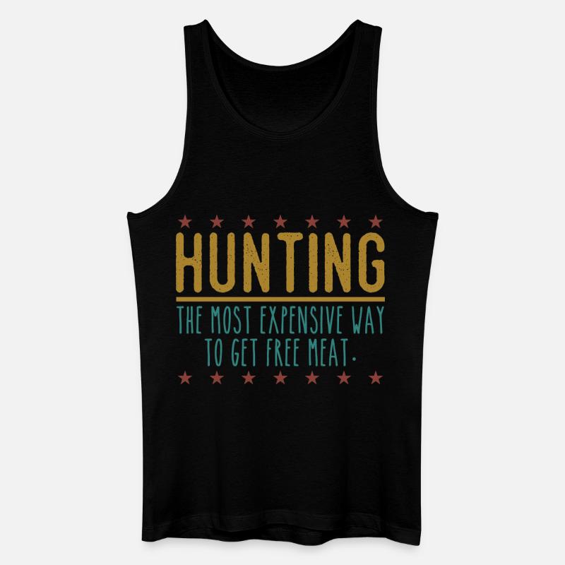 Jäger Lustiger Spruch – Gratis Fleisch Design - Männer Bio Tank Top - Schwarz
