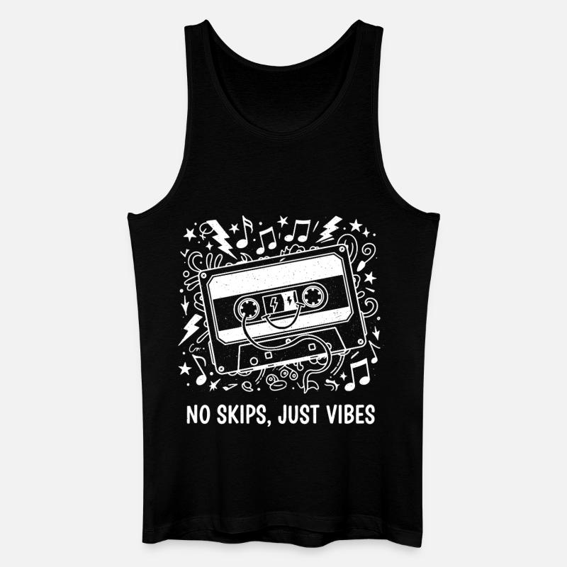 No Skips Just Vibes Kassette - Männer Bio Tank Top - Schwarz