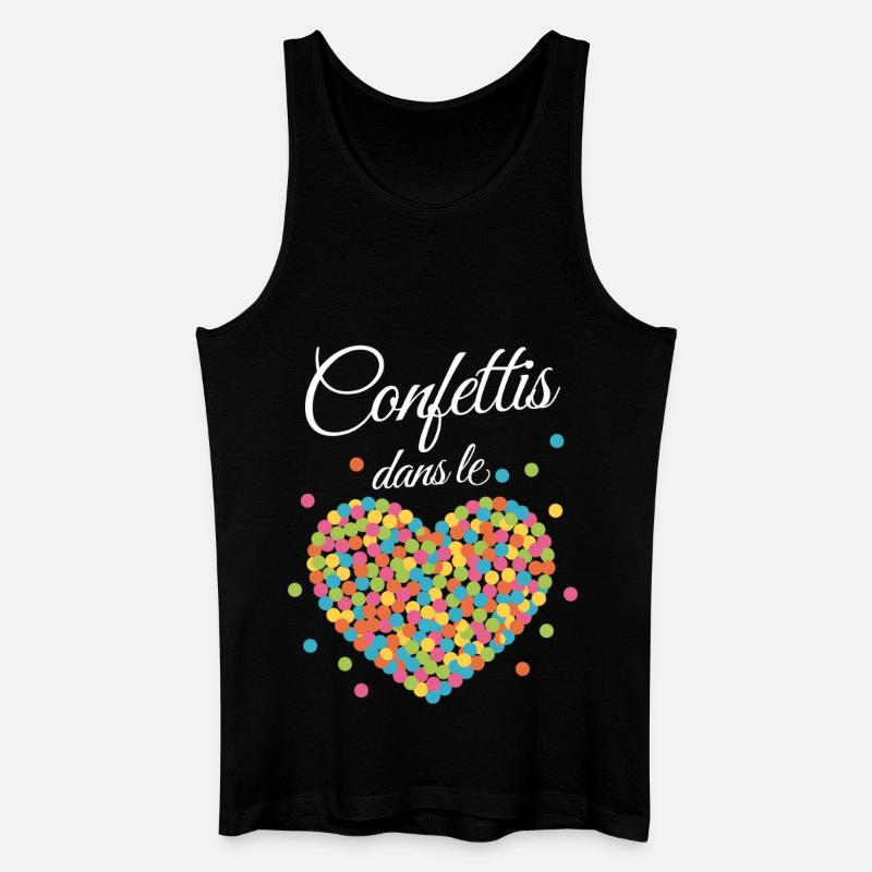 Festliches Konfettiherz - Männer Bio Tank Top - Schwarz