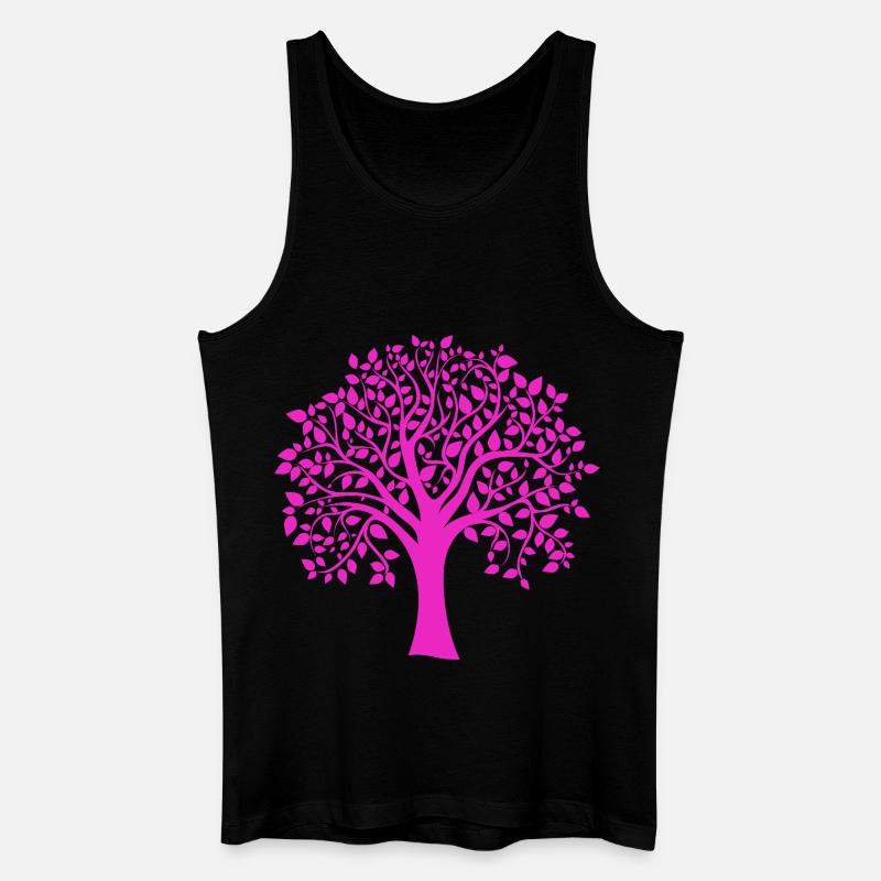 Rosa Jumbo-Baum-Muster-Silhouette - Männer Bio Tank Top - Schwarz