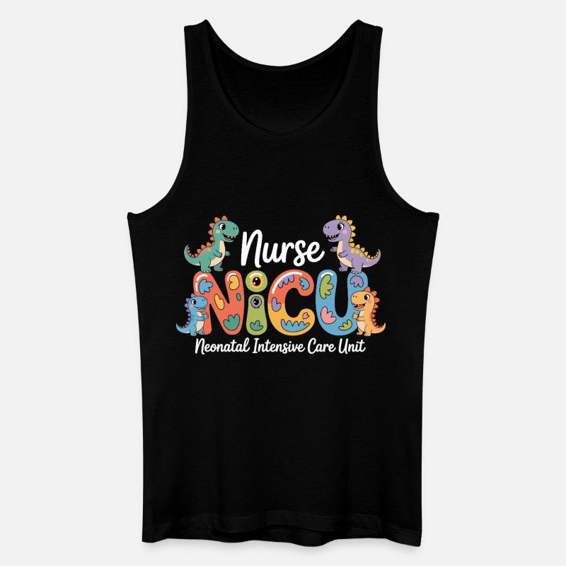Neonatal Pflege Dino-Design - Männer Bio Tank Top - Schwarz