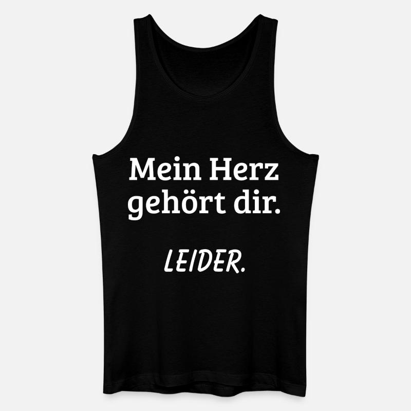 Mein Herz gehört dir Leider Shirt - Männer Bio Tank Top - Schwarz