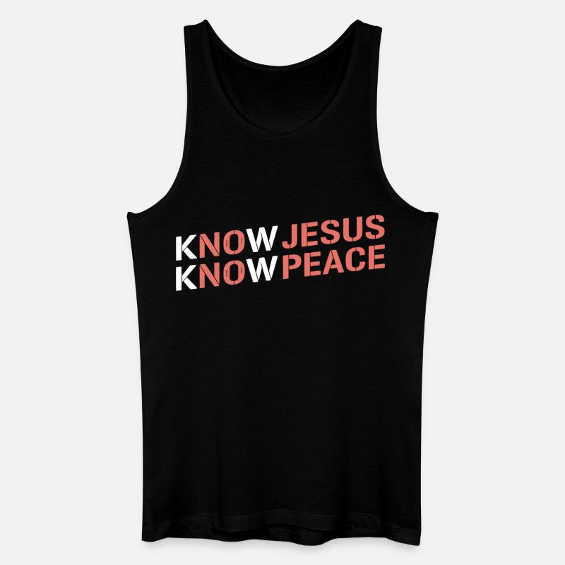 Know Jesus Know Peace Gradient - Männer Bio Tank Top - Schwarz