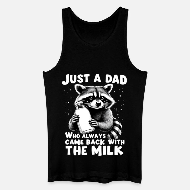Milchbringender Vater-Raccoon - Männer Bio Tank Top - Schwarz