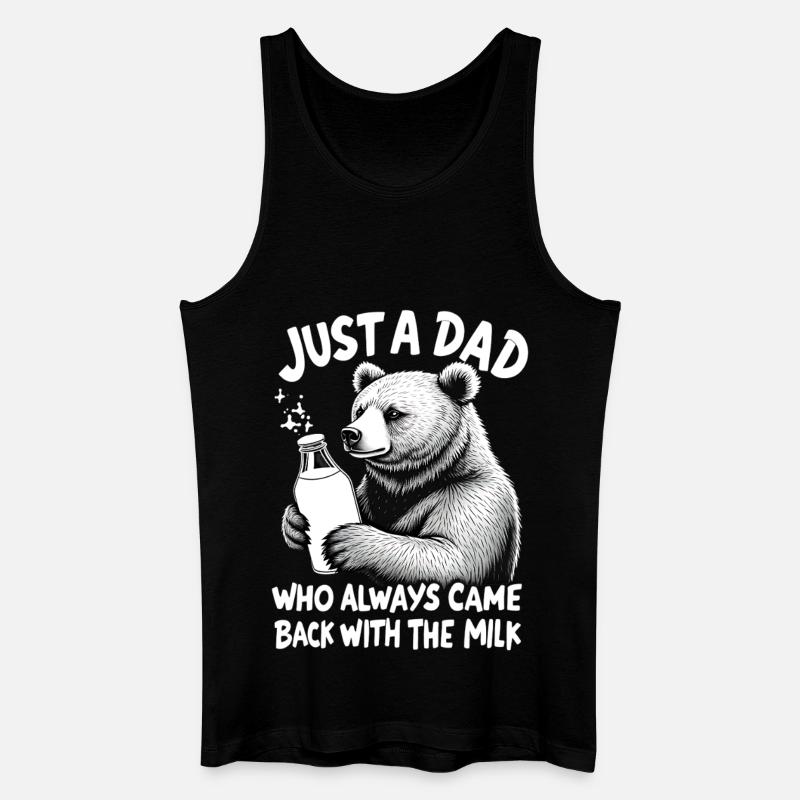 Bär mit Milch – Vatertier Spruch - Männer Bio Tank Top - Schwarz