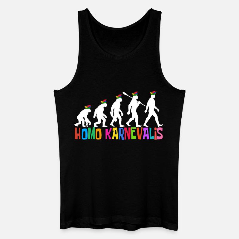 Homo Carnival | Évolution des Fous, Engraissé - Débardeur bio Homme - noir