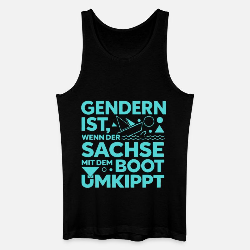 Gendern Sachse Boot Umkippt Dialekt Witz - Männer Bio Tank Top - Schwarz