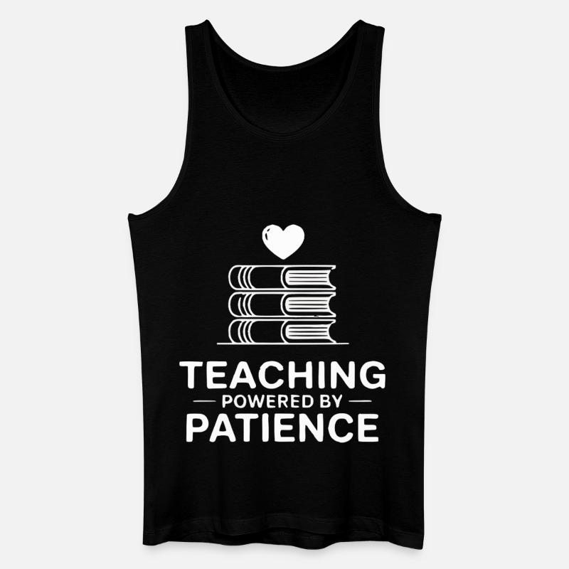 Teaching Powered by Patience - Männer Bio Tank Top - Schwarz