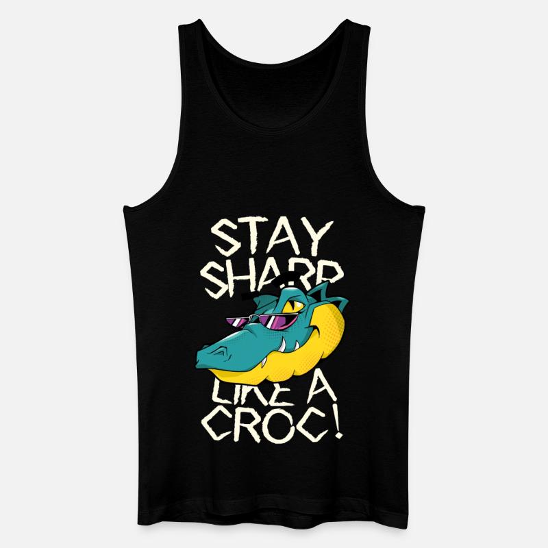 Reste vigilant - Crocodile avec style - Débardeur bio Homme - noir