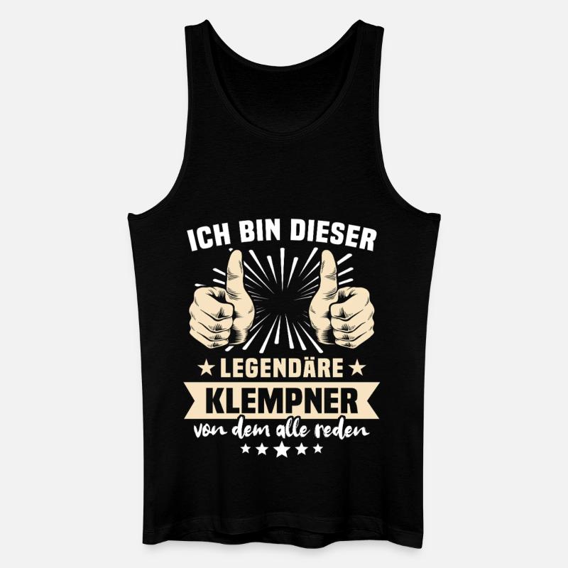 Klempner Sprüche - Männer Bio Tank Top - Schwarz