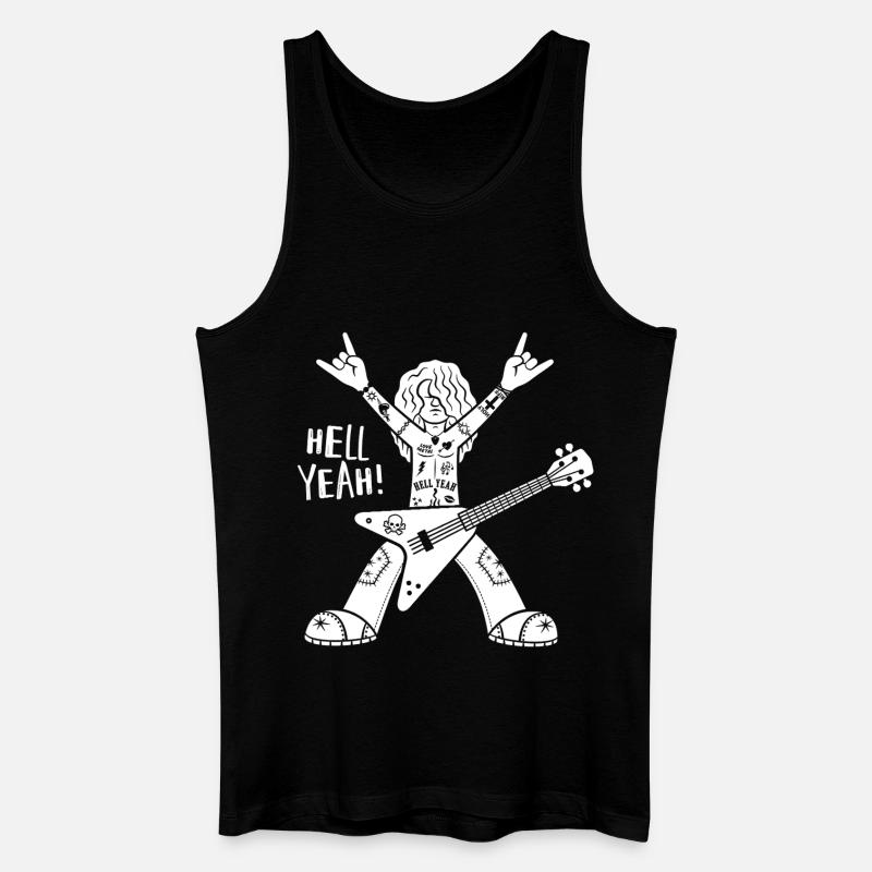 Cartoon-Gitarrist - Männer Bio Tank Top - Schwarz