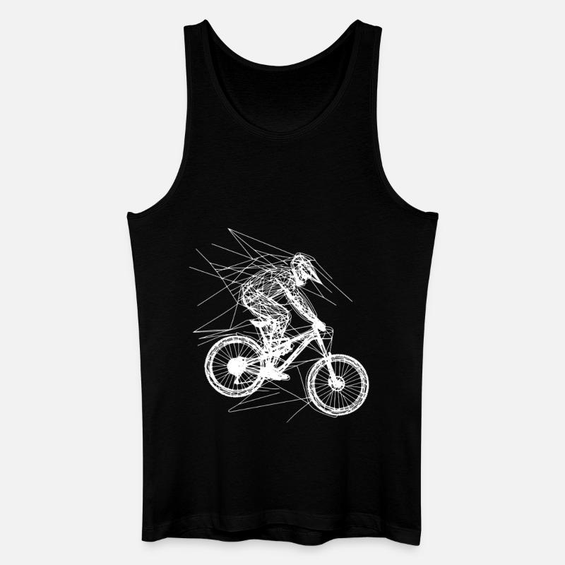 Mountainbiking Zeichnung - Männer Bio Tank Top - Schwarz