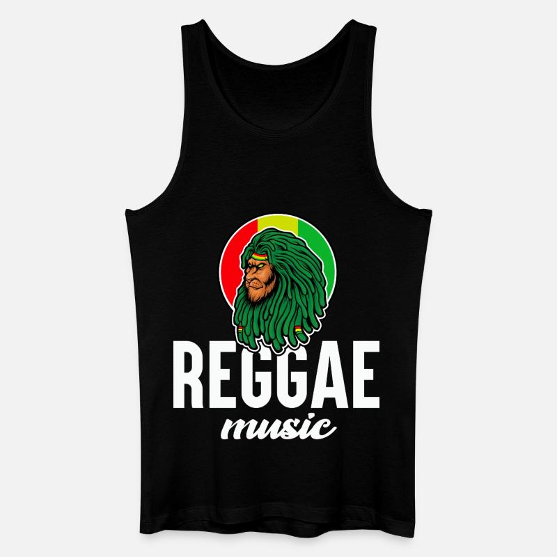 Reggae-Löwe in Rasta-Farben - Männer Bio Tank Top - Schwarz