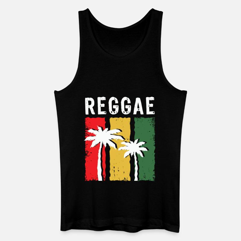Reggae Palmen im Rasta-Farbblock - Männer Bio Tank Top - Schwarz