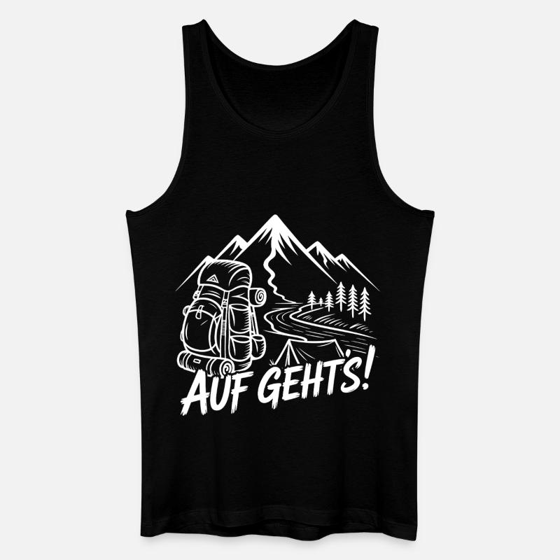 Bergabenteuer Wandern mit Rucksack - Männer Bio Tank Top - Schwarz