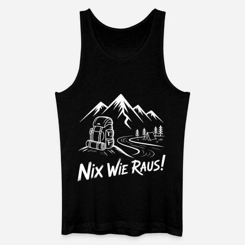 Nix Wie Raus Bergwanderabenteuer - Männer Bio Tank Top - Schwarz